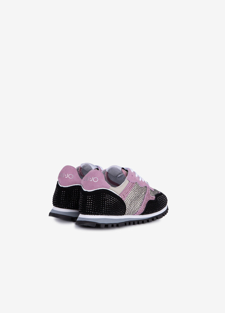 Suede sneakers with rhinestones Black/Orchid Liu Jo - large image number 1 Suede sneakers with rhinestones Black/Orchid Liu Jo - large image number 1