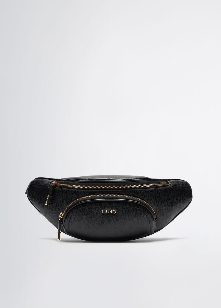 Drummed-effect pouch bag black Liu Jo - medium