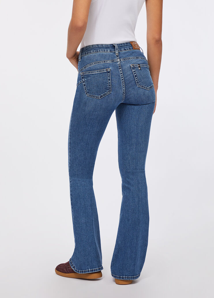 High-rise flared jeans light blue denim Liu Jo - large image number 1