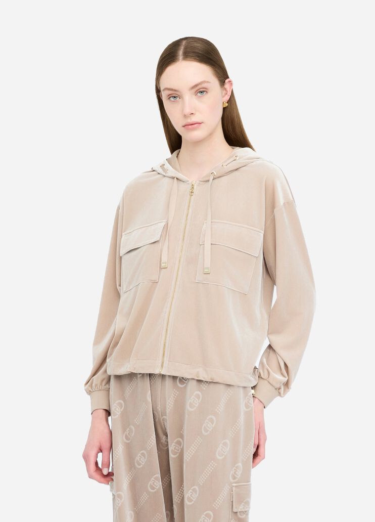Chenille hoodie champagne Liu Jo - medium Chenille hoodie champagne Liu Jo - medium