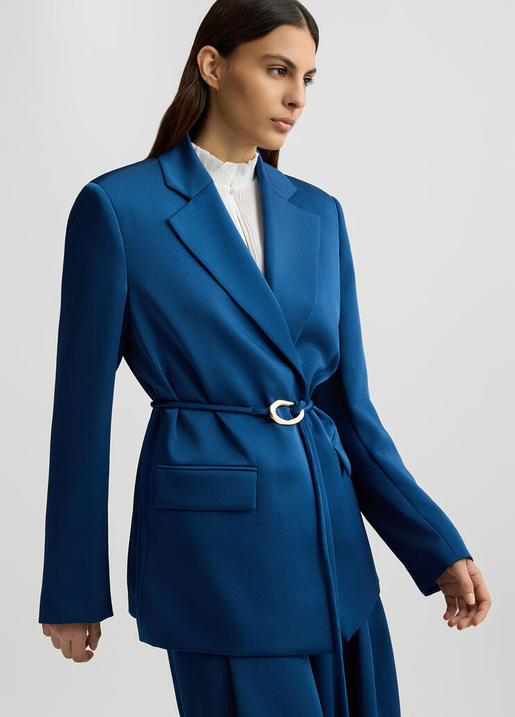 Blue blazer with belt sapphire blue Liu Jo - large image number 3 Blue blazer with belt sapphire blue Liu Jo - large image number 3