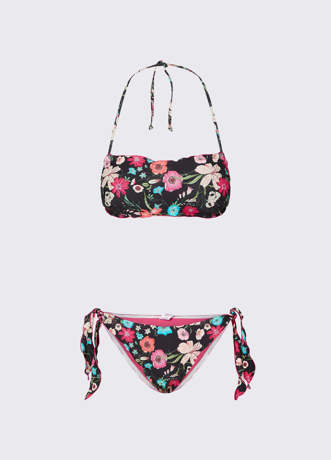 Bandeau-Bikini-Top und Slip Schwarz gebl&uuml;mt Liu Jo - large image number 6