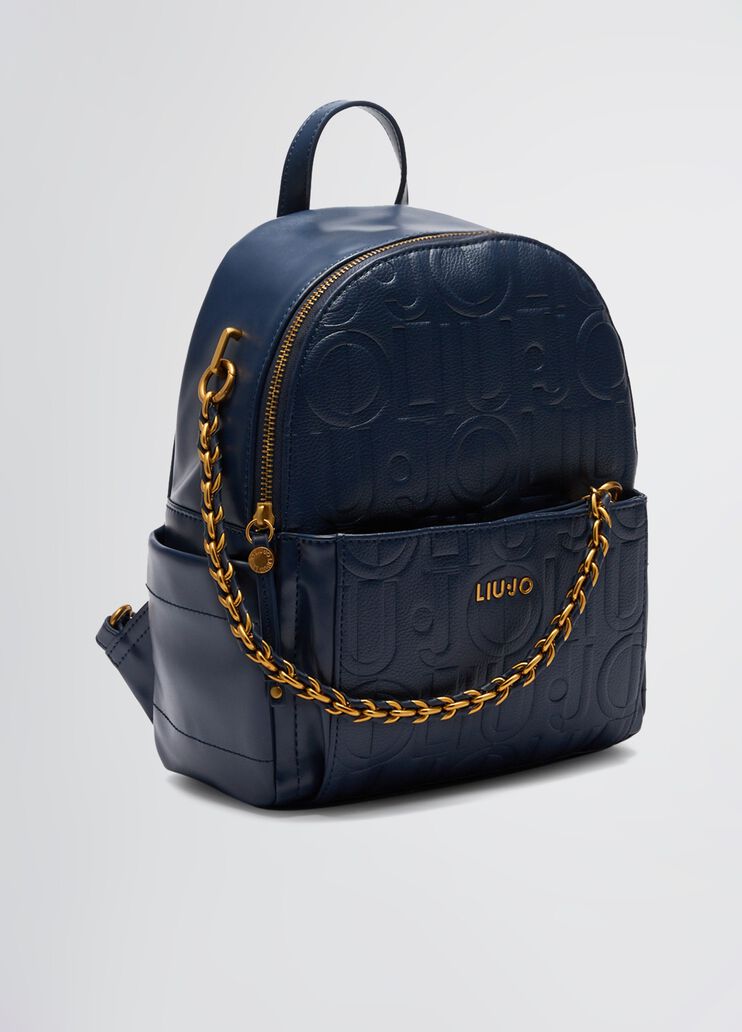 Backpack with logo and chain dark blue Liu Jo - large image number 1