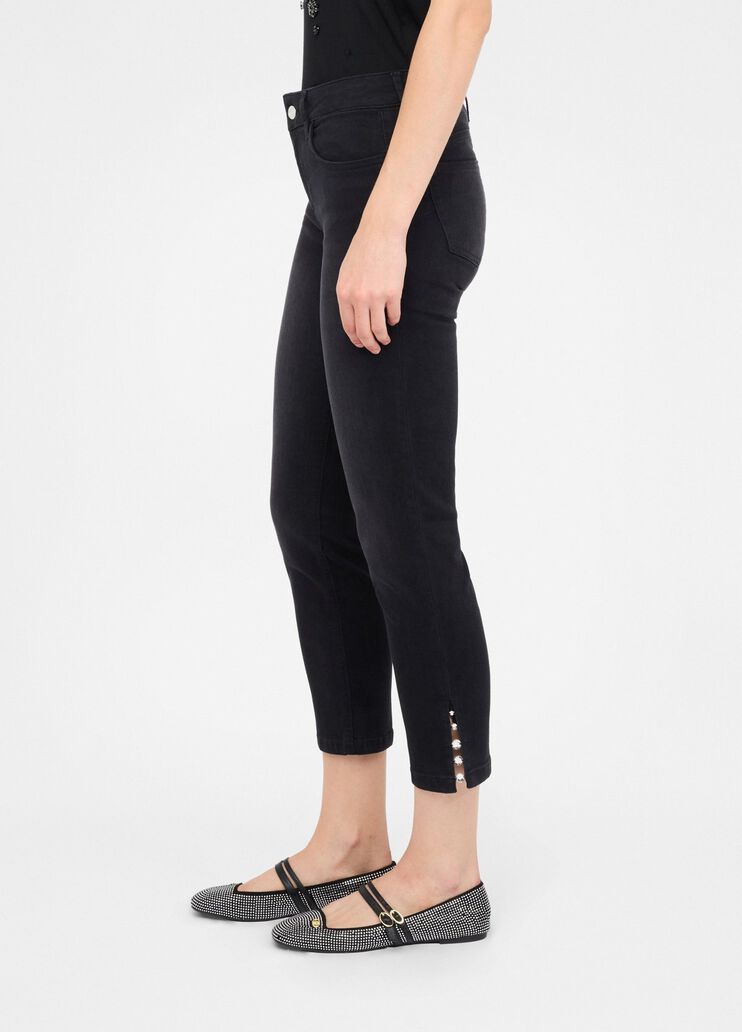 Vaqueros tobilleros entallados denim negro Liu Jo - large image number 3