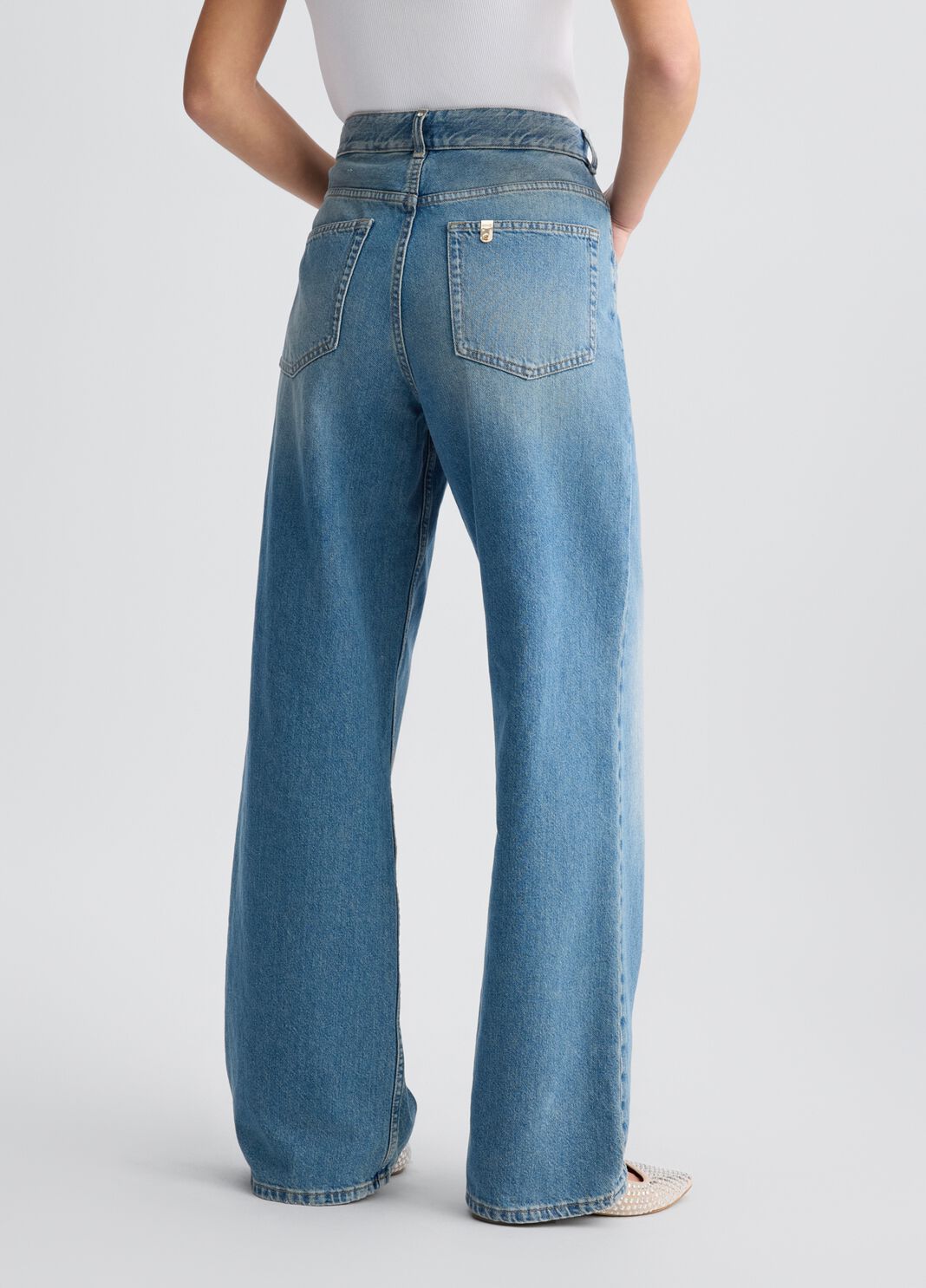 Vaqueros baggy de talle alto denim azul Liu Jo - large image number 1