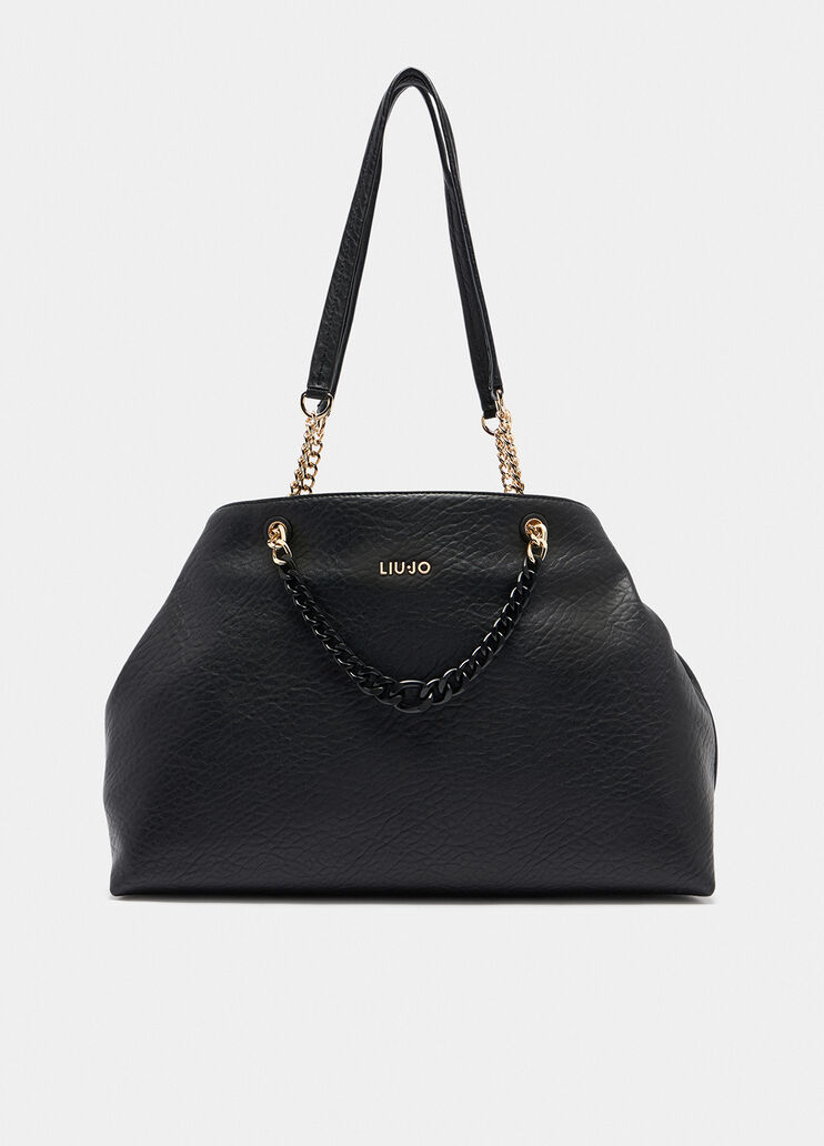 Medium tote bag with jewel chain black Liu Jo - medium Medium tote bag with jewel chain black Liu Jo - medium