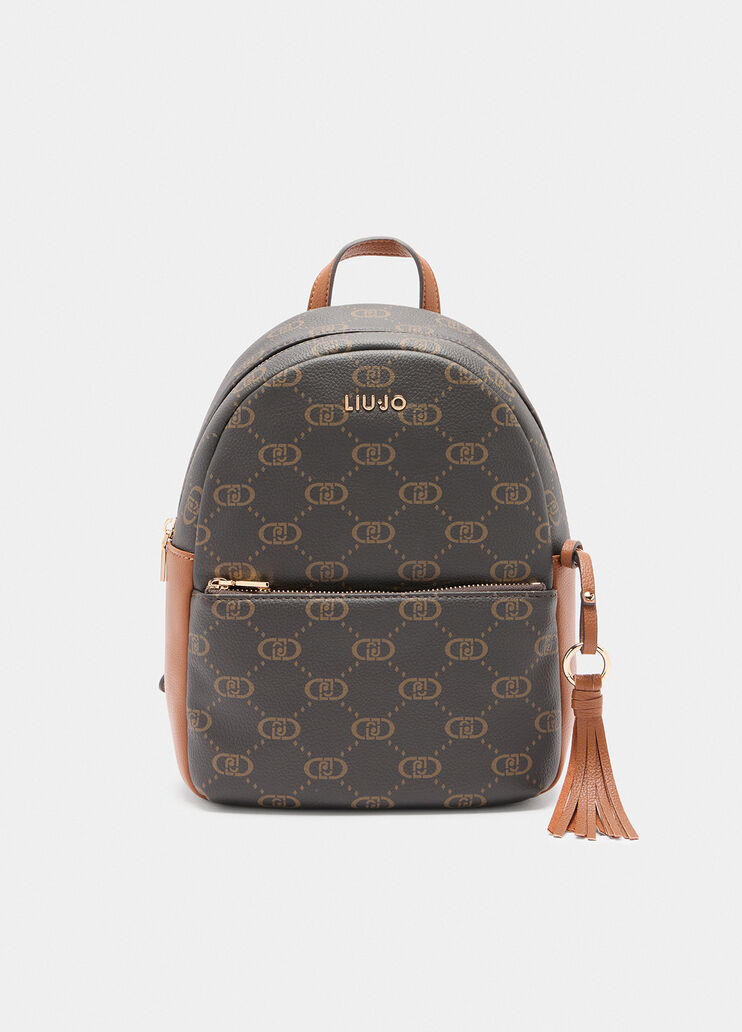 Medium backpack with logo gingerbread Liu Jo - medium Medium backpack with logo gingerbread Liu Jo - medium