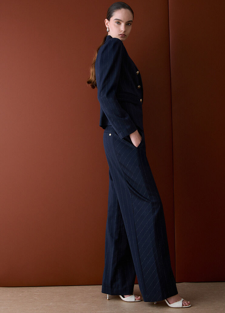 Pinstripe Straight Pants blue pinstripe Liu Jo - medium