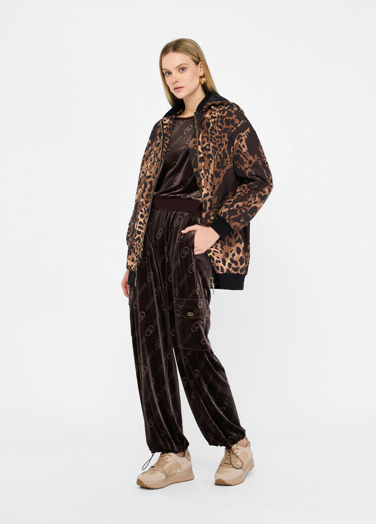 Animal print nylon jacket chocolate Liu Jo - medium Animal print nylon jacket chocolate Liu Jo - medium