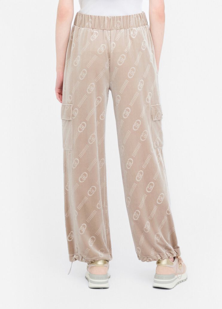Chenille jogging pants with logo champagne/liu jo Liu Jo - large image number 1 Chenille jogging pants with logo champagne/liu jo Liu Jo - large image number 1
