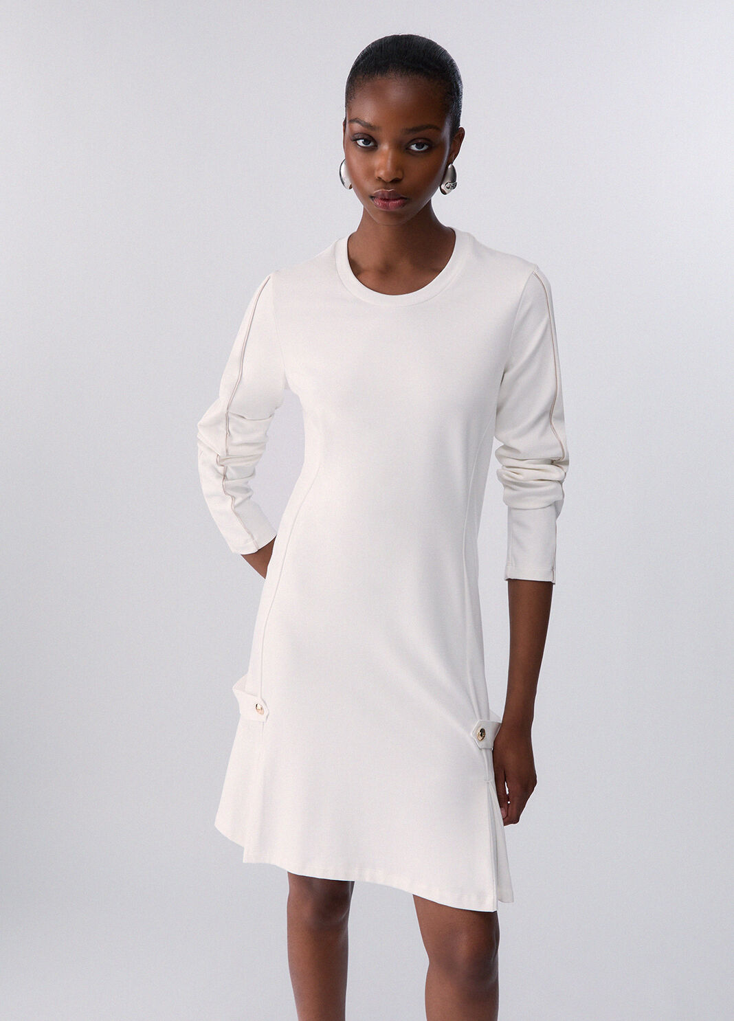 Short dress in Punto Milano fabric white Liu Jo - large image number 0