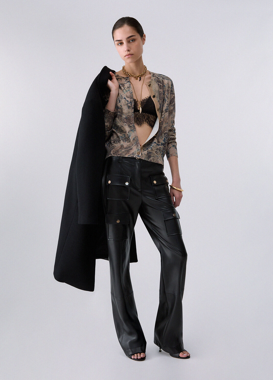 Cardigan in knit printed cashmere Liu Jo - large image number 5