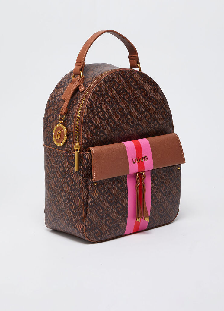 Monogram backpack brown Liu Jo - medium Monogram backpack brown Liu Jo - medium