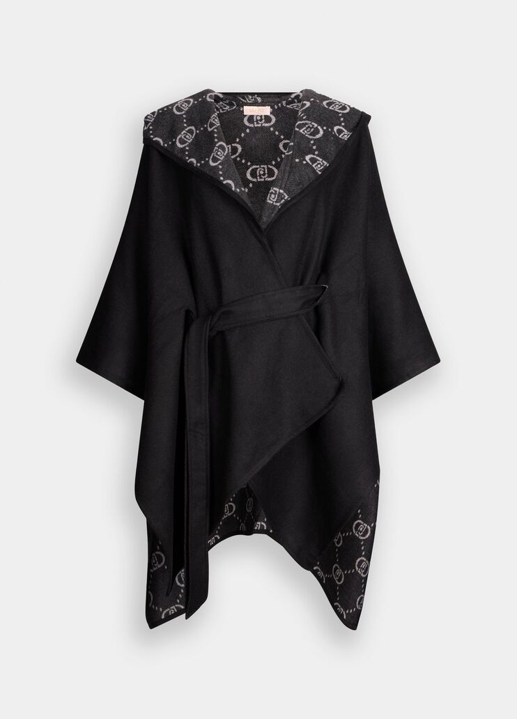 Poncho mit Kapuze Schwarz Liu Jo - large image number 6 Poncho mit Kapuze Schwarz Liu Jo - large image number 6