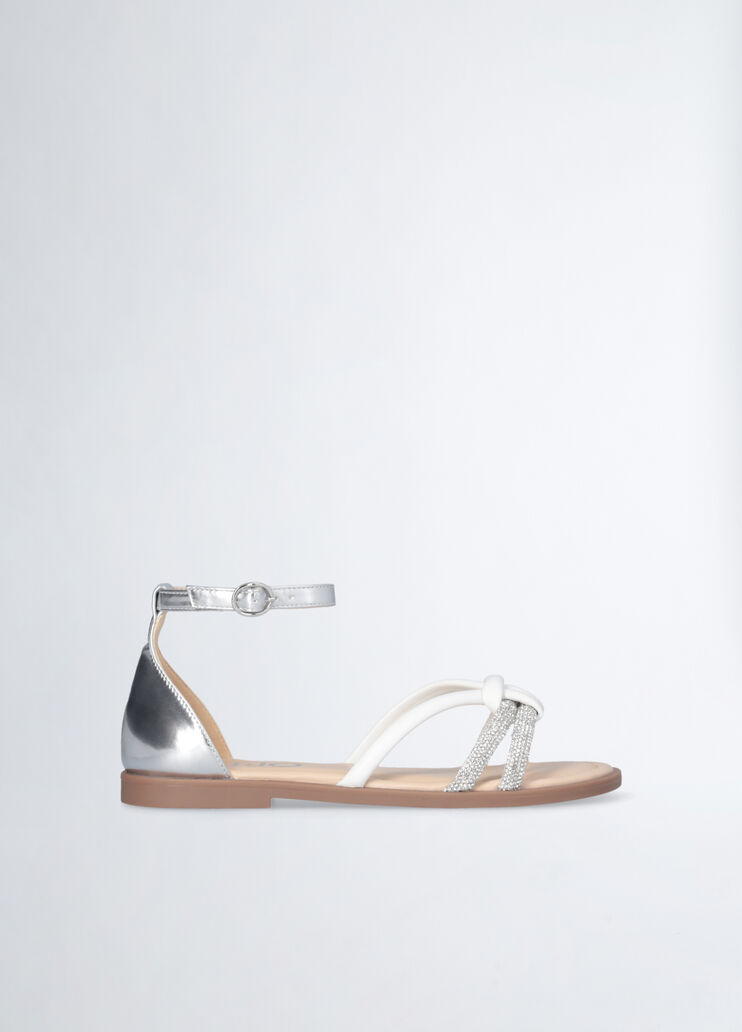 Flat sandals with rhinestones silver tone Liu Jo - medium Flat sandals with rhinestones silver tone Liu Jo - medium