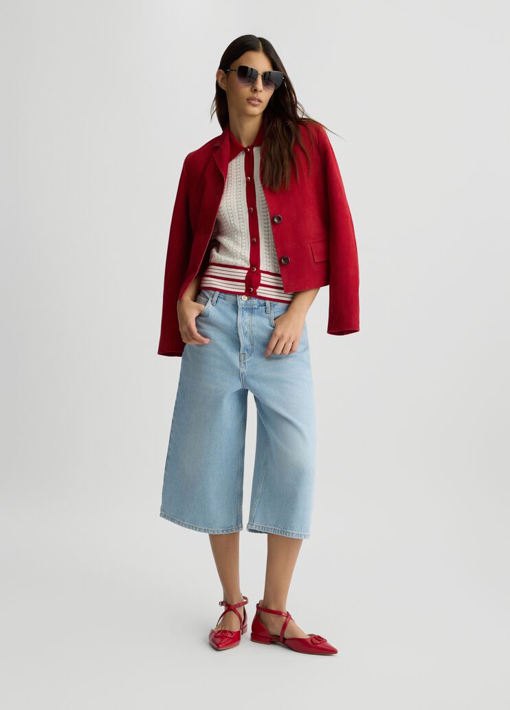 White and red knit cardigan white and red Liu Jo - large image number 5 White and red knit cardigan white and red Liu Jo - large image number 5