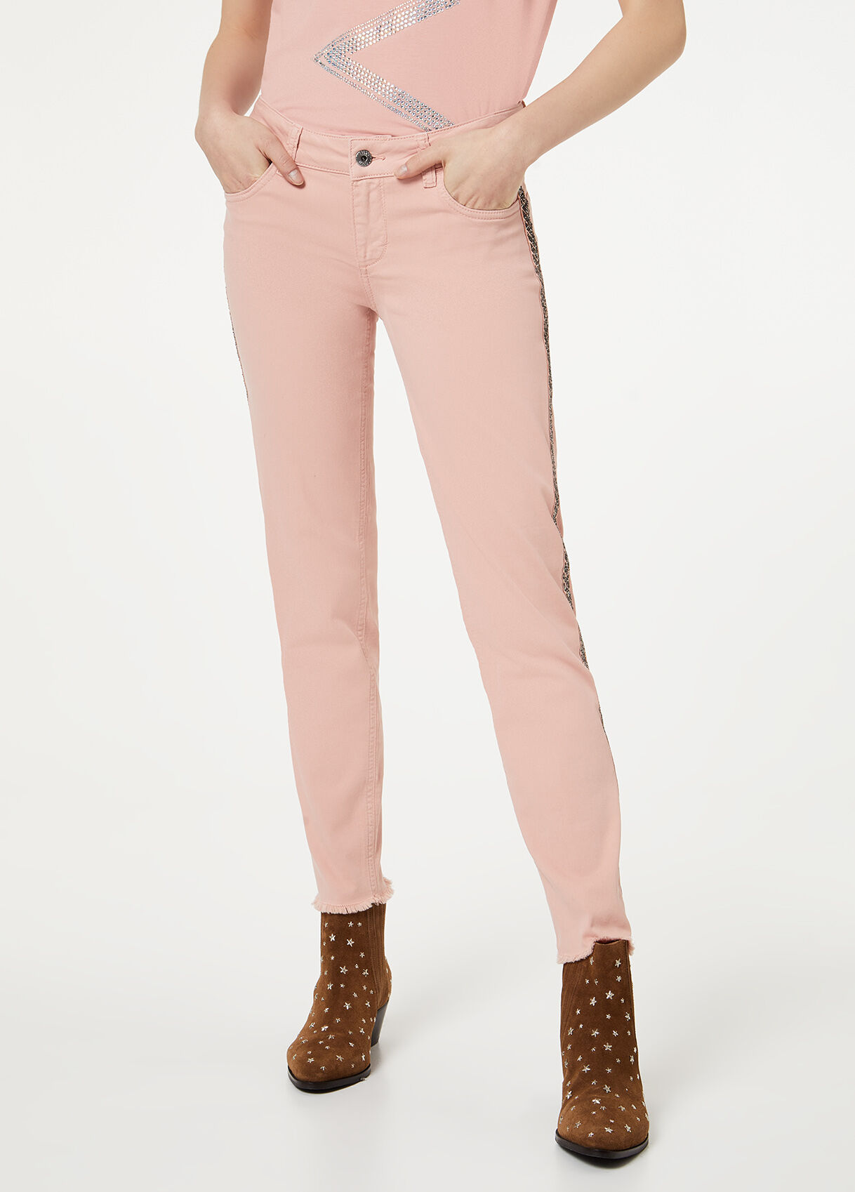 orange skinny trousers