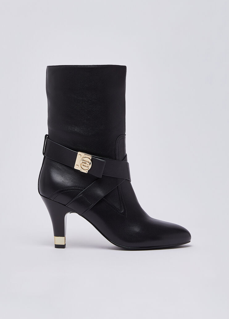 Leather boots with wide heel black Liu Jo - medium