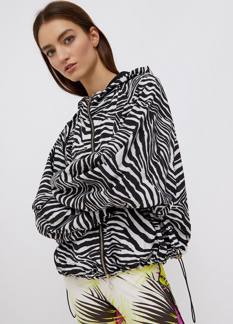 Hooded, eco-friendly gilet black/white zebra Liu Jo - large image number 0 Hooded, eco-friendly gilet black/white zebra Liu Jo - large image number 0