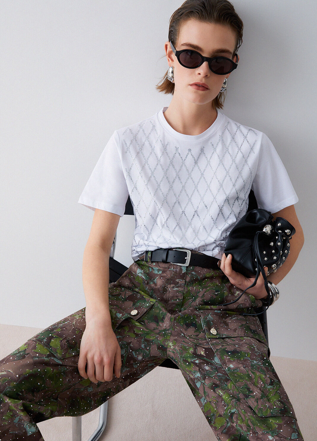 T-Shirt mit eingefassten Schmucksteinen Wei&szlig; Liu Jo - large image number 2