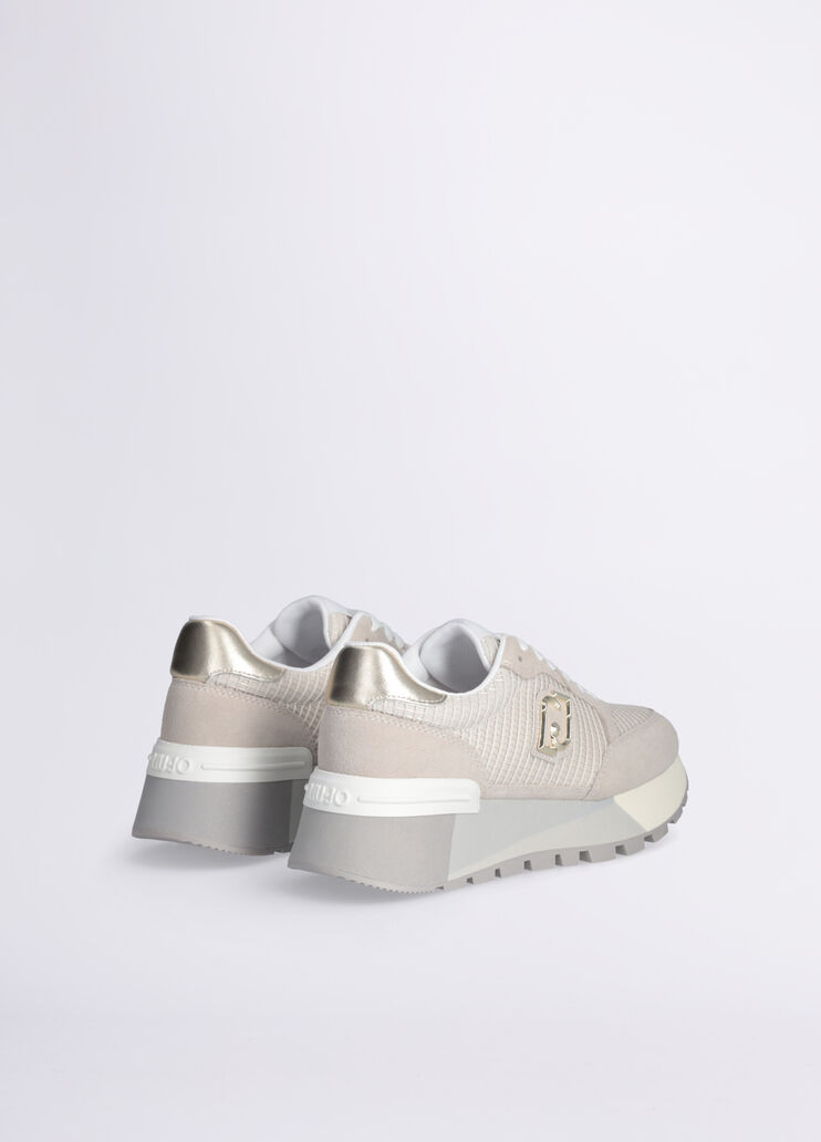 Suede and mesh platform sneakers beige Liu Jo - large image number 2  Suede and mesh platform sneakers beige Liu Jo - large image number 2
