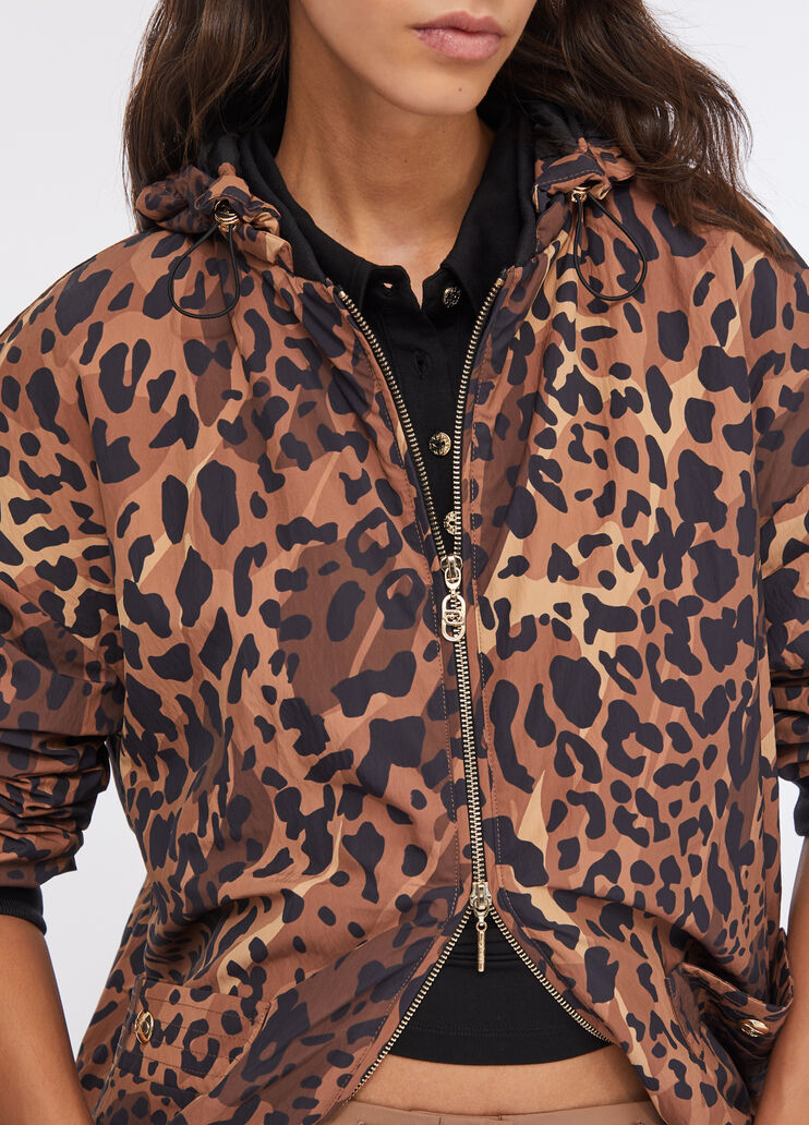 Animal print nylon jacket chocolate Liu Jo - large image number 3