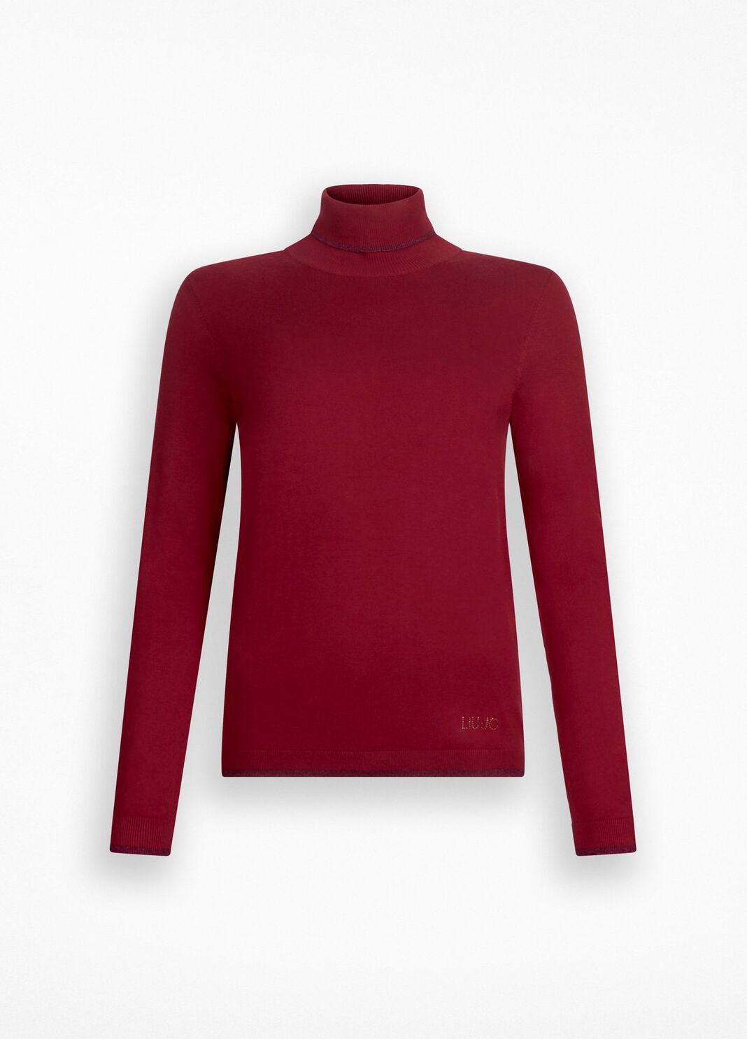 Rollkragenpullover mit Details aus Lurex&reg; Rot Liu Jo - large image number 6