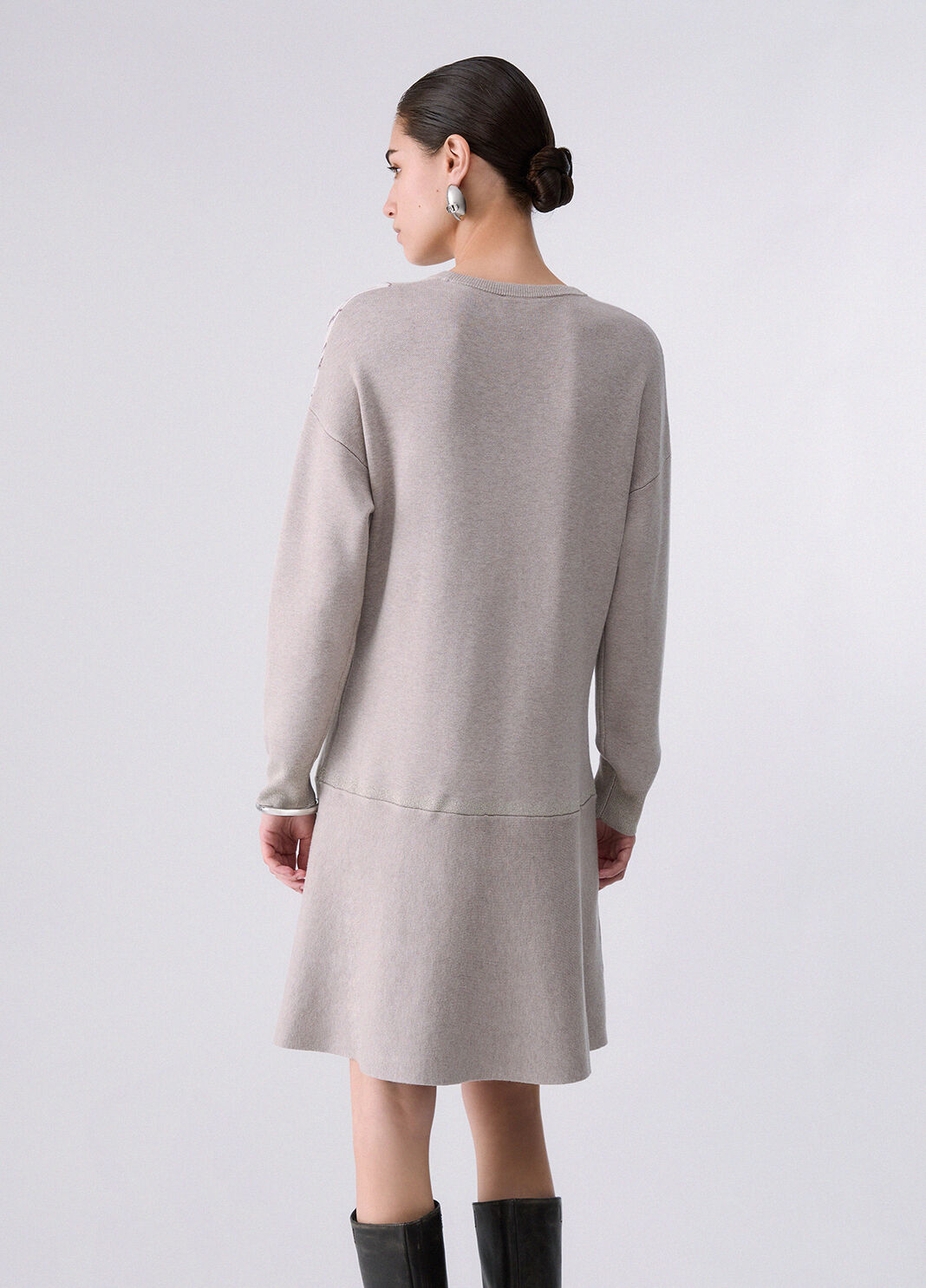 Short jacquard knit dress beige Liu Jo - large image number 1