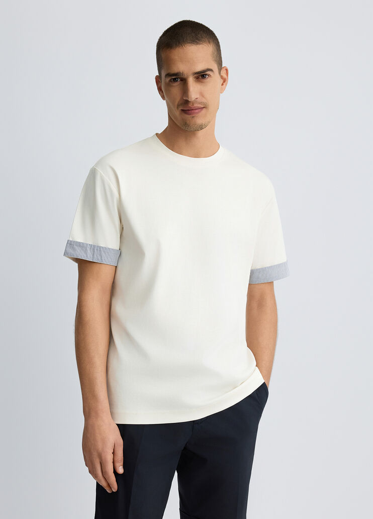 T-shirt with poplin details white Liu Jo - medium T-shirt with poplin details white Liu Jo - medium