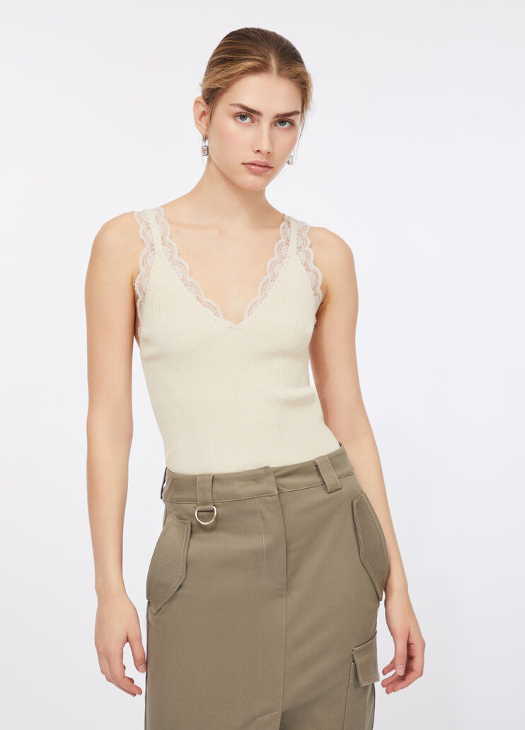 Top with lace details light beige Liu Jo - large image number 0