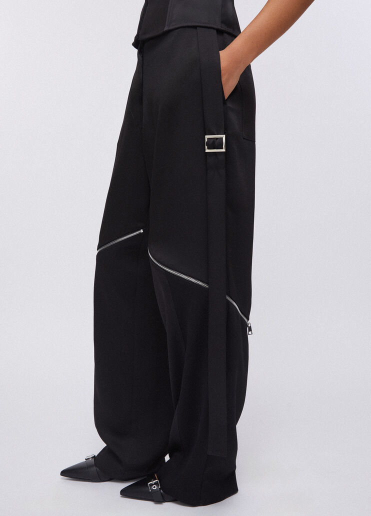 Pantalon large avec zip noir Liu Jo - large image number 0