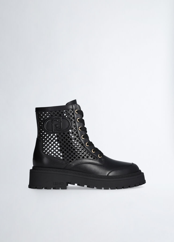 Perforated leather combat boots black Liu Jo - medium Perforated leather combat boots black Liu Jo - medium