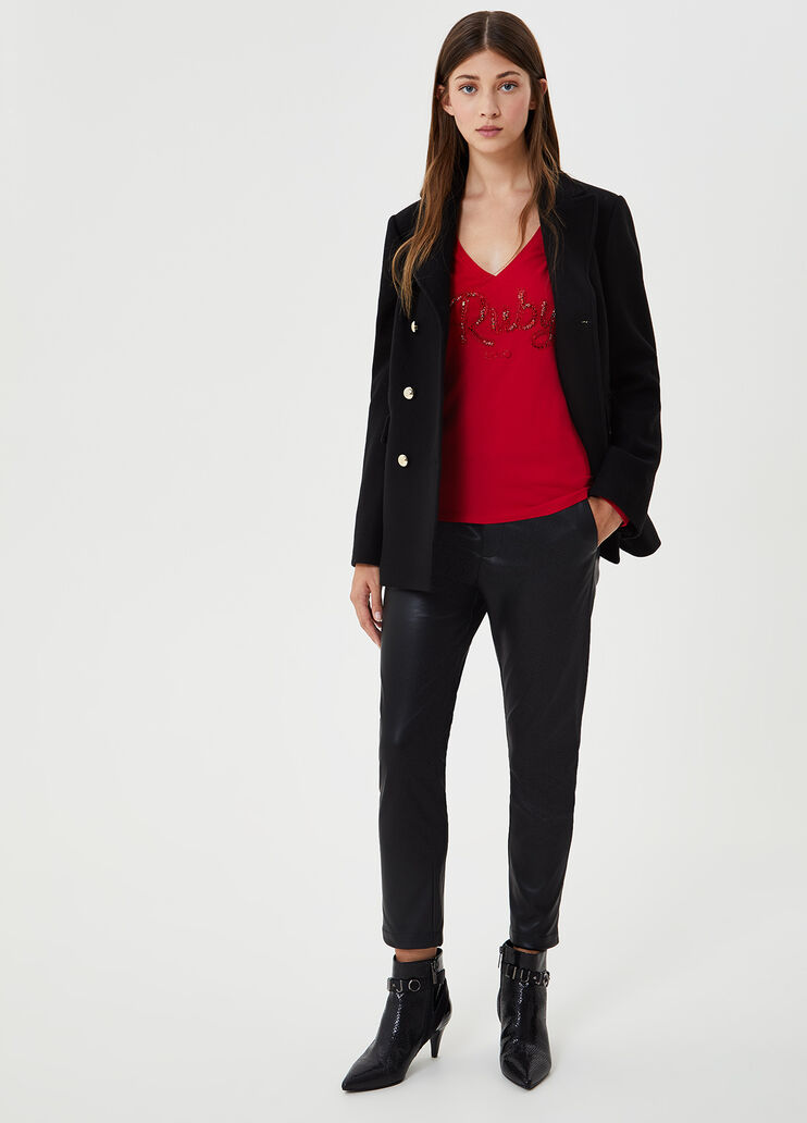 Double-breasted pea coat Black Liu Jo - large image number 3