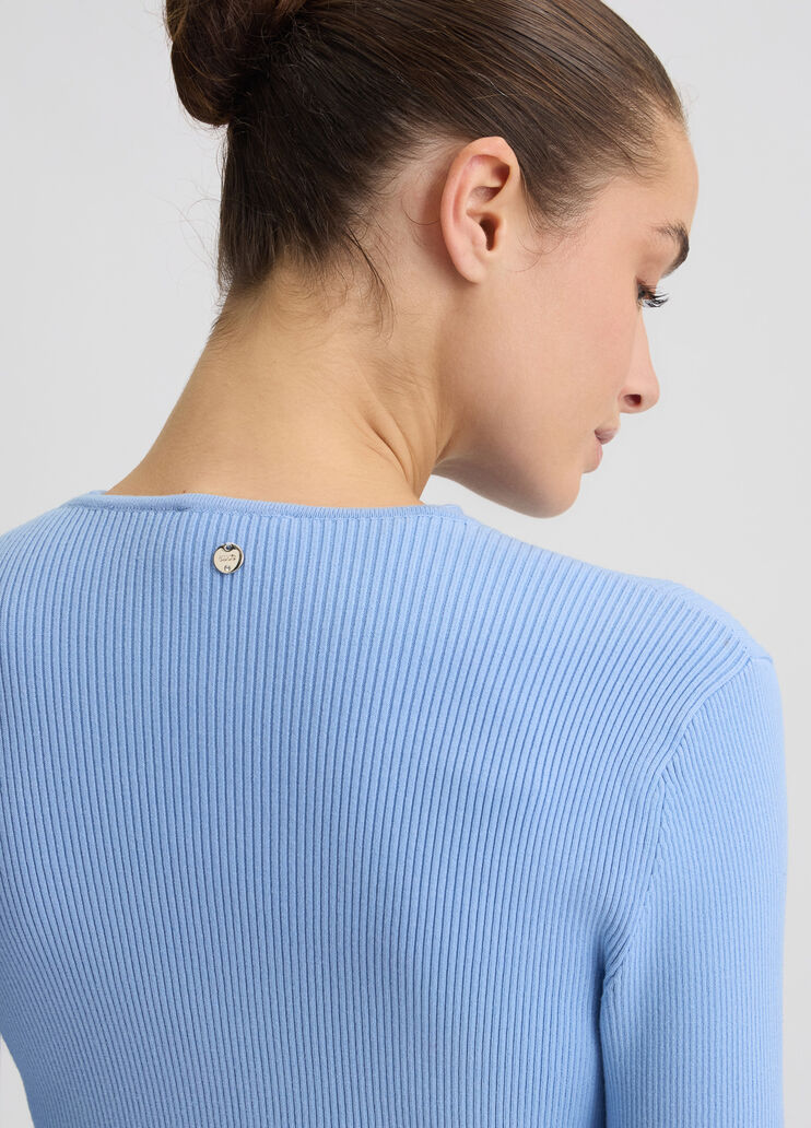 Cardigan with studs light blue Liu Jo - large image number 4 Cardigan with studs light blue Liu Jo - large image number 4