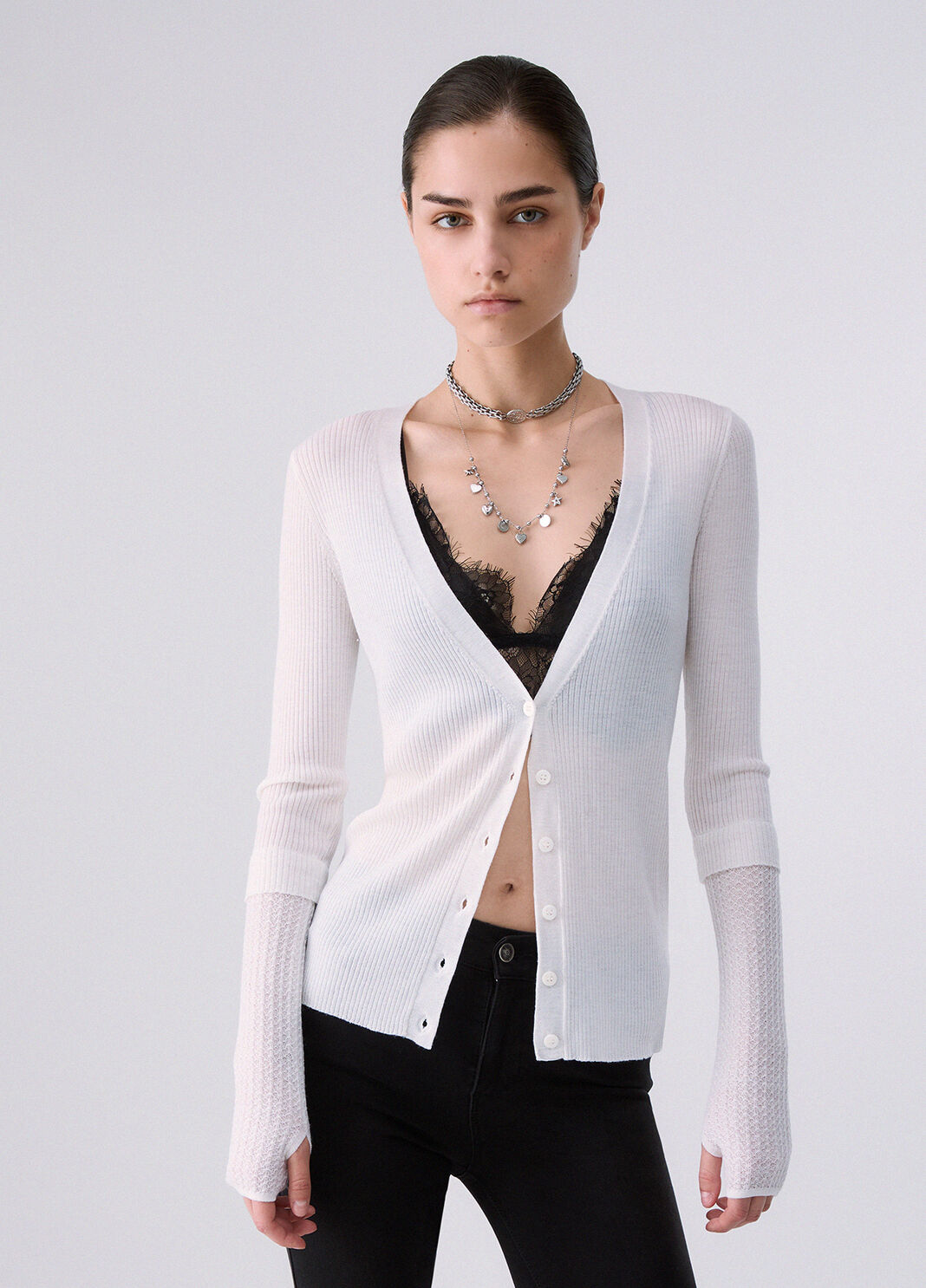 Cardigan aus rein Wolle Wollwei&szlig; Liu Jo - large image number 0