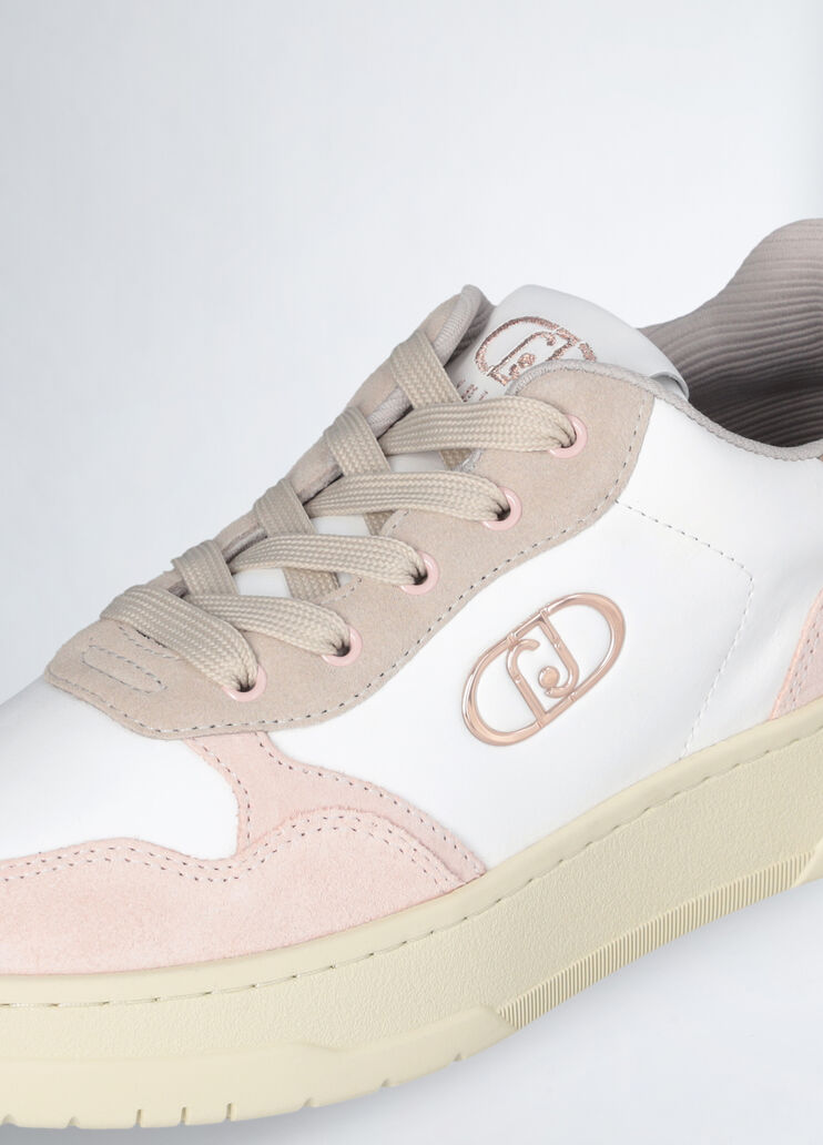 Suede and leather sneakers pink/beige Liu Jo - large image number 4 Suede and leather sneakers pink/beige Liu Jo - large image number 4