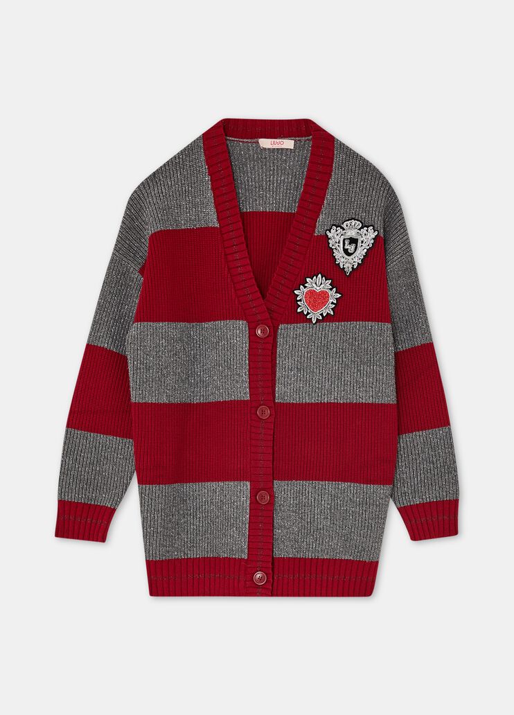 Cardigan Lurex&reg; gestreift Rot und Grau Liu Jo - medium
