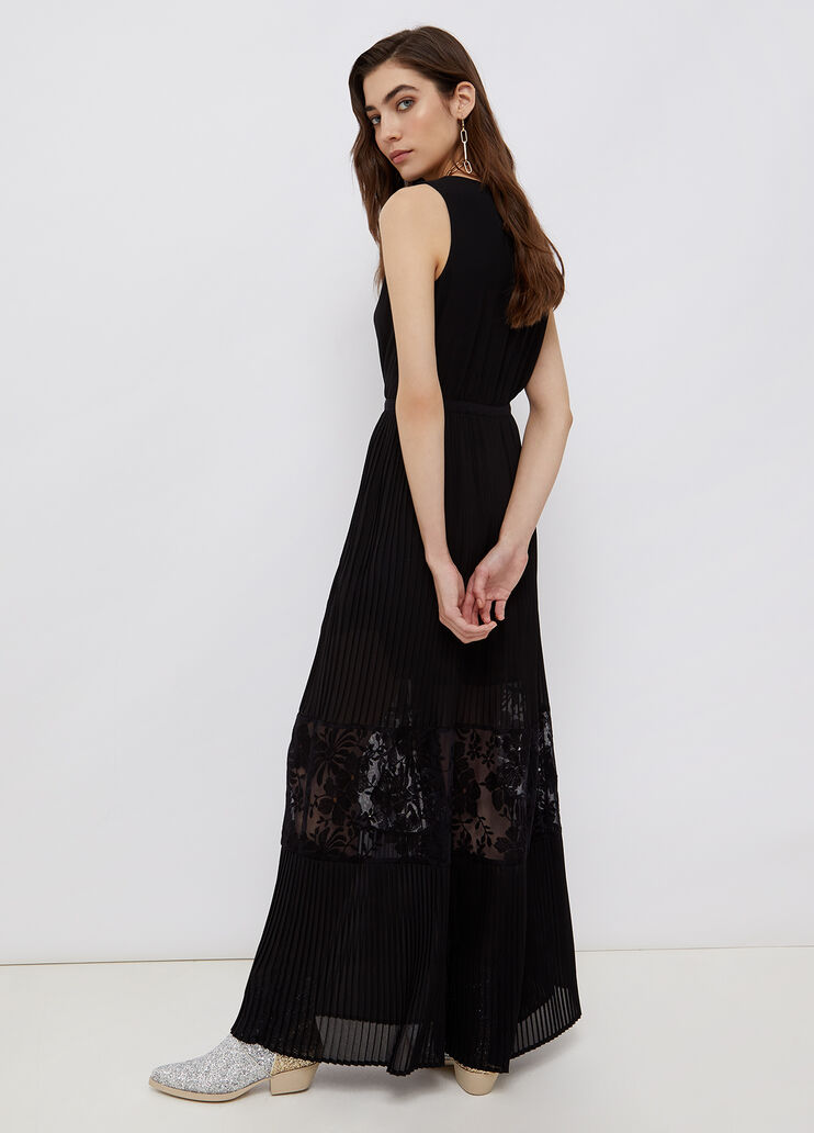 Long dress with embroidered tulle black Liu Jo - large image number 1 Long dress with embroidered tulle black Liu Jo - large image number 1