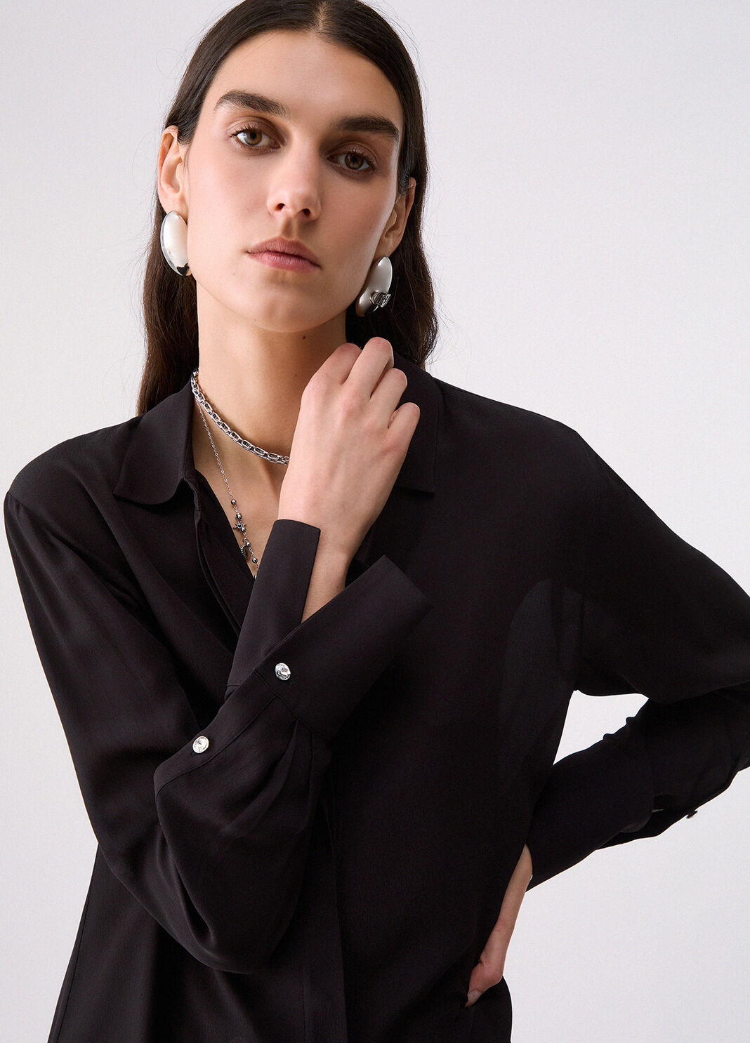 Crepe de Chine Shirt black Liu Jo - large image number 4