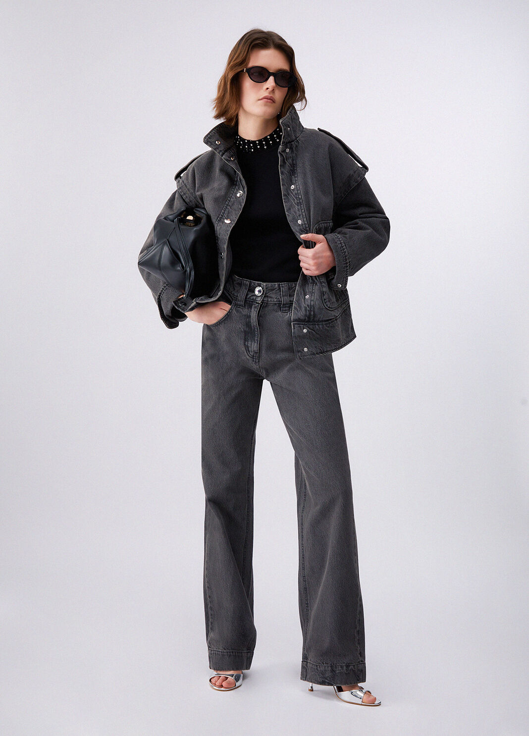 High-rise flared jeans black denim Liu Jo - large image number 5