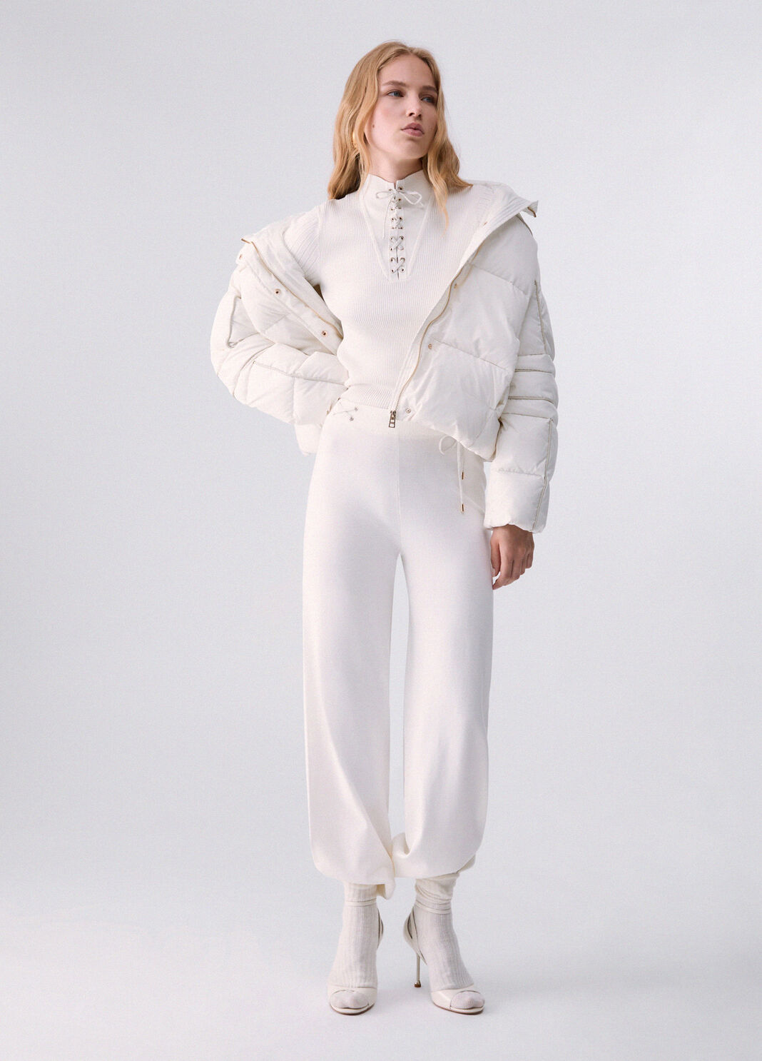 Pull avec cordons blanc laine Liu Jo - large image number 5