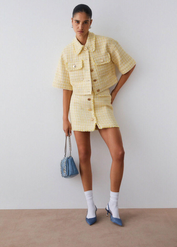 Короткая юбка из букле желтый Liu Jo - medium