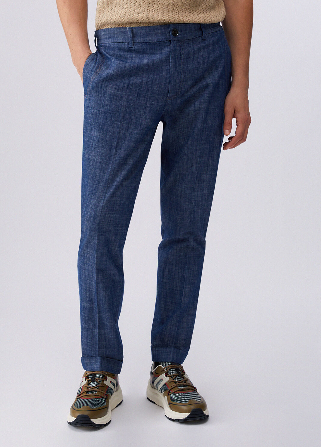 Chinohose aus Chambray-Denim Blau Liu Jo - large image number 0