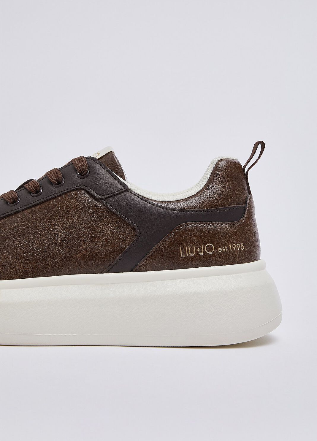 Plateau-Sneaker mit Crackle-Effekt braun Liu Jo - large image number 4