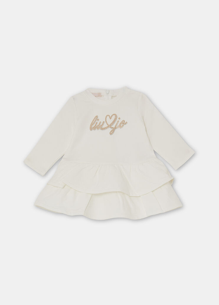 Cotton fleece dress with logo white Liu Jo - medium Cotton fleece dress with logo white Liu Jo - medium