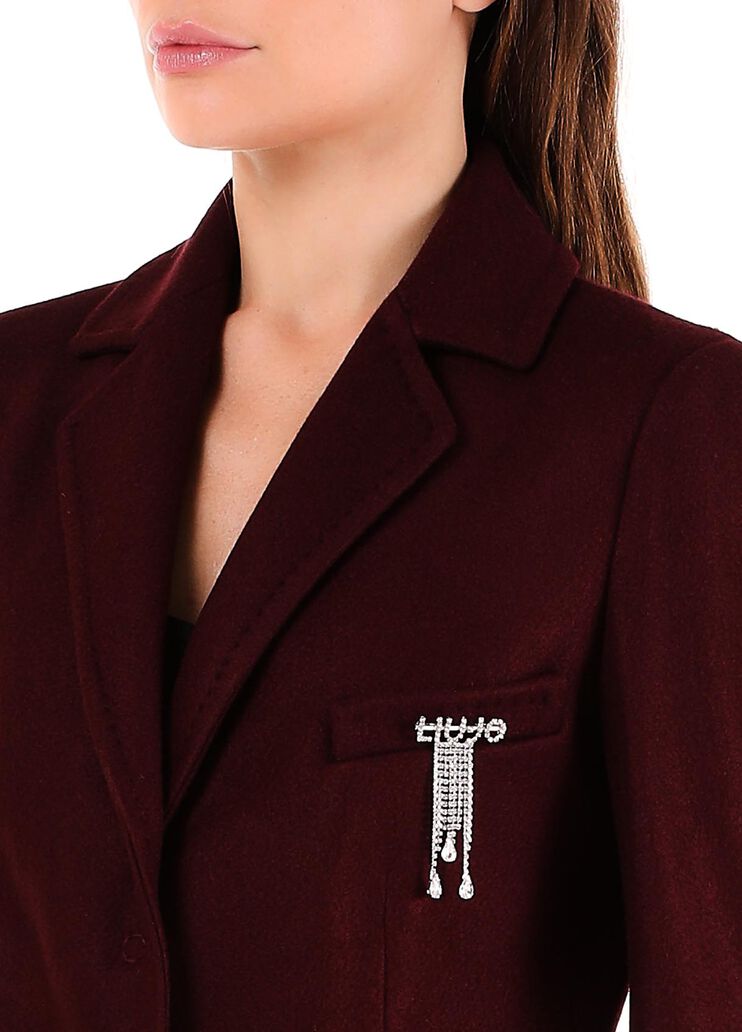 Mantel mit Schmuckbrosche Rot Liu Jo - large image number 2