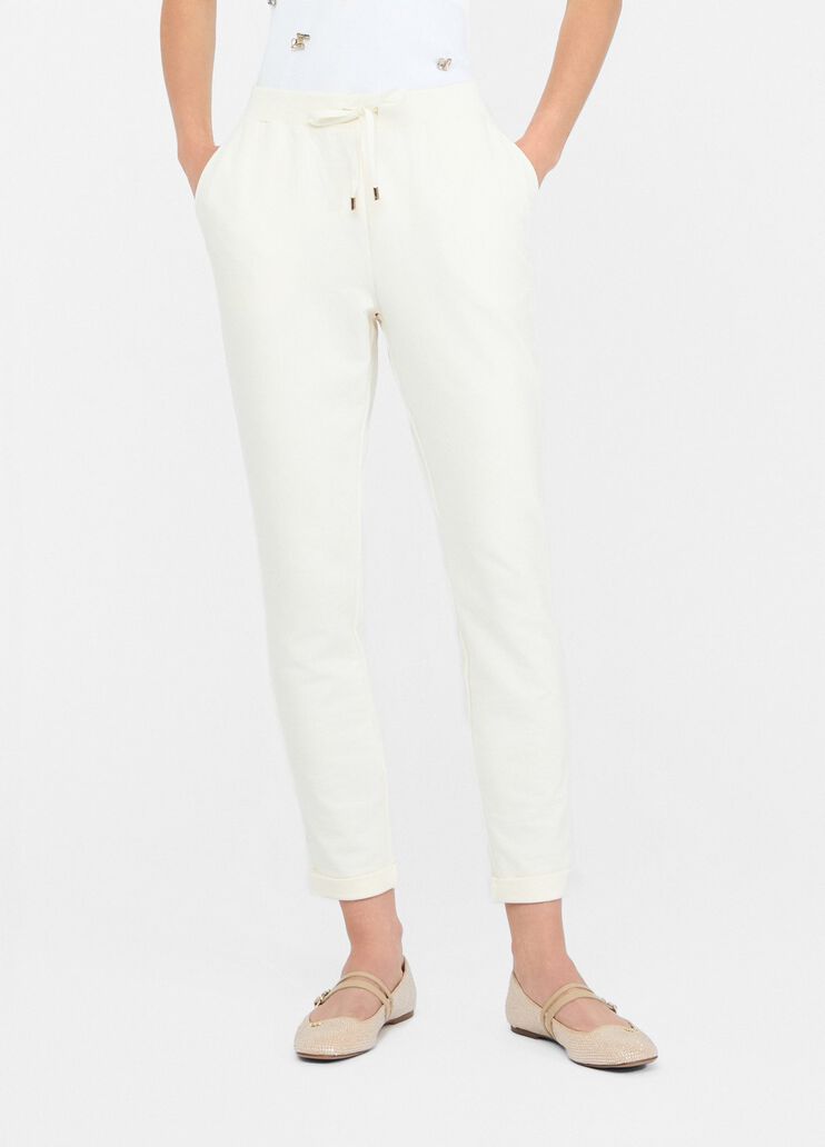Fleece jogging pants milk white Liu Jo - large image number 0 Fleece jogging pants milk white Liu Jo - large image number 0