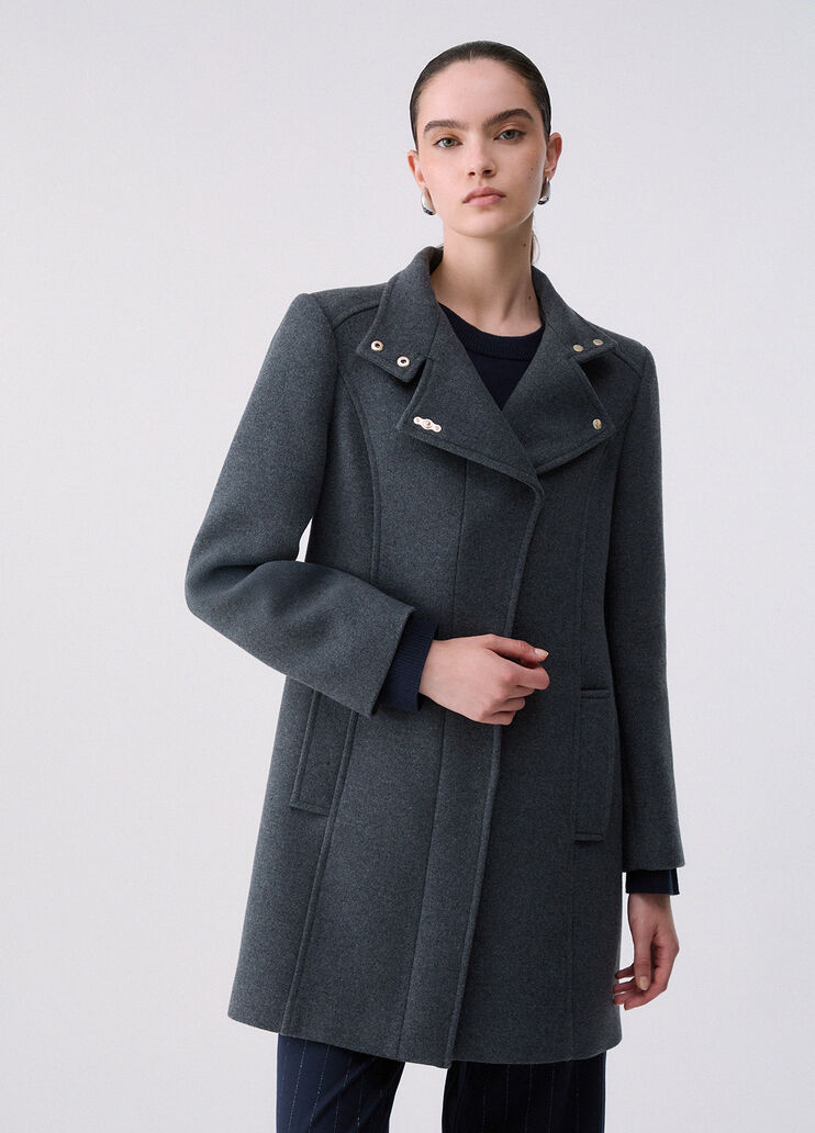 Midi coat in wool blend fabric grey Liu Jo - medium