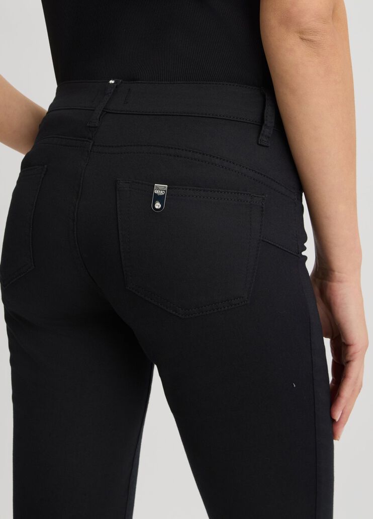 Skinny trousers with rhinestones black with precious stones Liu Jo - large image number 4