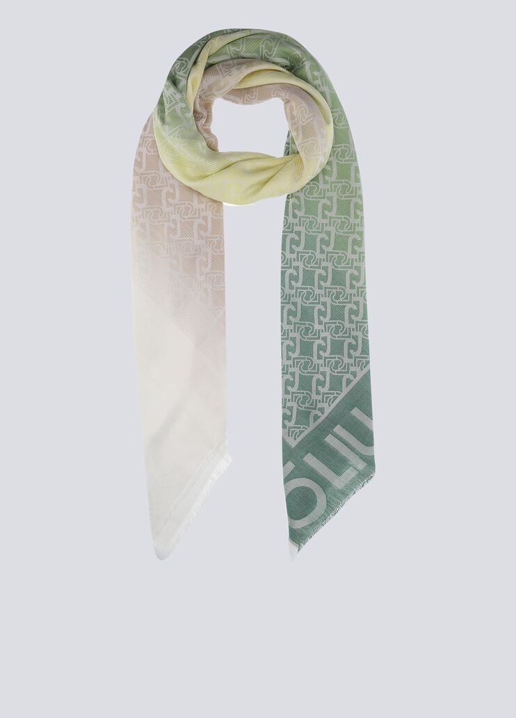 Multicolour scarf with logo green Liu Jo - large image number 2 Multicolour scarf with logo green Liu Jo - large image number 2